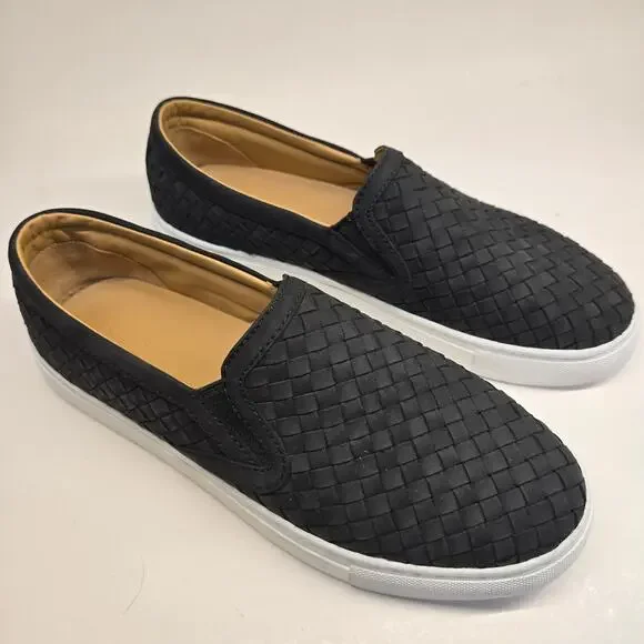 Quince Black Handwoven Leather Slip-On Sneakers Flats Comfort Shoes – Size 8 - Picture 2 of 8